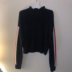 Mock neck navy sweater